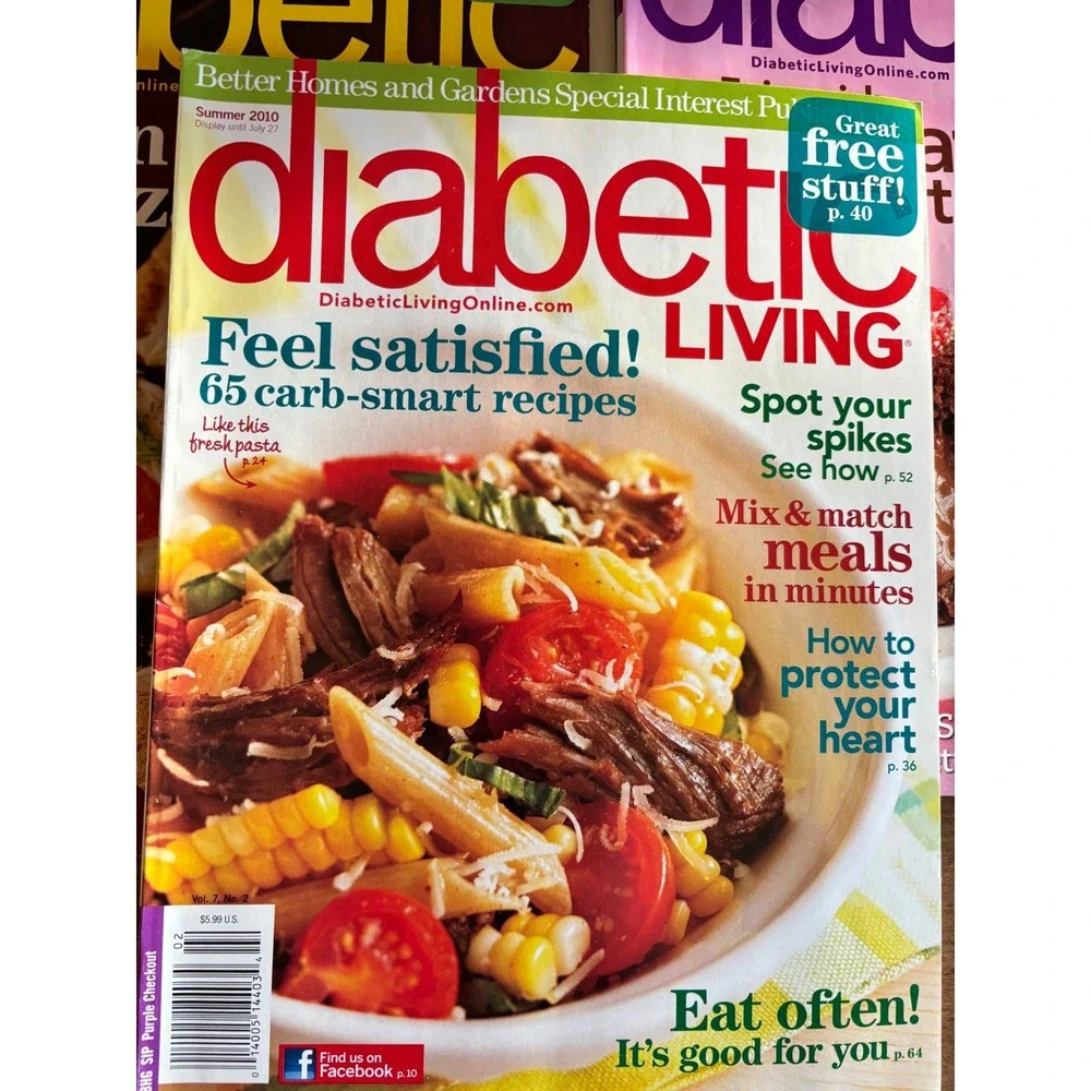 5‎ Pc Diabetic Living Magazines 2010 Low Carb Recipes Cookbooks